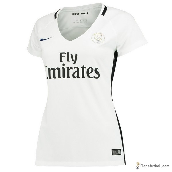 Camiseta Paris Saint Germain Replica Tercera Ropa Mujer 2016/17 Blanco